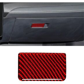 متوافق مع ملصق لوحة مشبك صندوق القفازات من ألياف الكربون للإكسسوارات الداخلية لسيارة Ford Mustang Mach-E 2021 2022 2023 (أحمر) in Kuwait