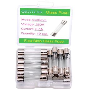 19 Pcs 6x30mm 25 A 25 amp 250 V 0.24x1.18 Inch Volt F25AL250V Fast-Blow Glass Fuses (25A)