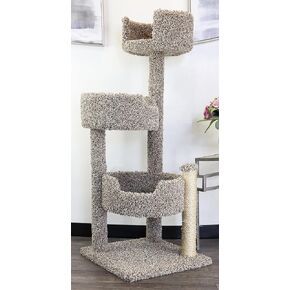 New Cat Condos 52" Deluxe Cat Tree, Brown, Large