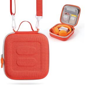Travel Case Hard Case Replacement for Mini, Kids Audio Card Portfolio Case Designed to Hold Player, Audio Cards, and Accessories for Boys and Girls (Orange-L)