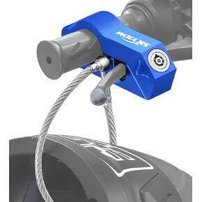 Motorcycle Locks, Motorcycle Brake Lock & Helmet Lock Anti-Theft Grip Lock Combo for All Motorcycle Bike ATV Scooter with Handlebar Diameters Within 1.3-1.5 Inches (Blue)