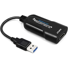 جهاز التقاط الصوت والفيديو HDMI - قم بالبث والتسجيل بدقة 1080p30 - HDMI إلى USB2. 0 USB مسجل فيديو لعبة بطاقة التقاط الصوت والفيديو لأجهزة الكمبيوتر المحمول عالية الوضوح، البث المباشر in Kuwait