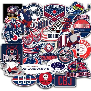 مجموعة ملصقات من 29 قطعة من ملصقات الفينيل Columbus Fanart Blue Jackets مقاس 2-2.5 سم