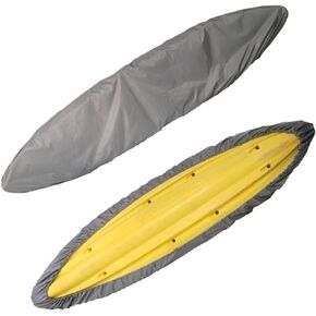J&C Kayak Covers for Outdoor Storage Waterproof Canoe Cover Dust Proof Fits for 10ft 12ft 13ft 14ft 15 16 17 18 19 ft 200D Polyester Anti Sunlight (18.4-19.7ft /5.6-6m, Gray)