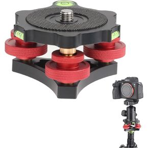 Fotga 15KG Load Camera Tripod Lever Stand Leveling Base Tri Wheel Head -/+ 5 Degree Angle Adjustment with 3/8"-16 Thread Mount for DSLR Camera Tripod Head Panoramic Head Rail Slider Macro Photography