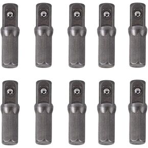 Replacement Part for M.C 10pcs Impact Socket Adapter Converter 1/4" Hex Shank To 1/4" Square Drive 25mm Chrome Vanadium Steel