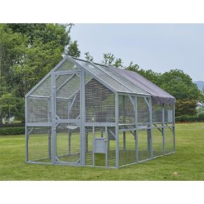 بيت للقطط في الهواء الطلق - قفص كبير للقطط مقاس 110 بوصة مزود بمنصات، روضة أطفال متينة للقطط، غطاء مقاوم للماء مطور لإسكان آمن للحيوانات الأليفة in Kuwait