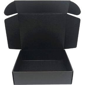 Black Cardboard Shipping Box Mailers 7 x 5 x 2 Inch Corrugated Packaging Storage Boxes 15 Pack (Inside Size: 6.5 x 4.8 x 1.9)