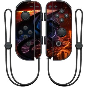 MightySkins Skin Compatible With Nintendo Joy-Con Controller wrap cover sticker skins Fire Dragon