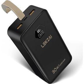 PD 30W Portable Charger, 30000mAh Power Bank QC Fast Charging Battery Pack 3-Output with LED Display for iPhone 15 14 13 Pro, Samsung, iPad Mini, and More
