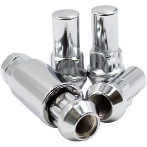M12 1.75 12x1.75 Thread Closed End Bulge 1.90" Long Locking Wheel Lug Nuts Lock Chrome Dual Hex Key 13/16" and 3/4" Fits 1997 to 1999 Ford F150 Navigator