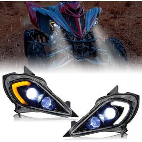 SAUTVS LED Headlights High Low Beam Head Lights Front Lamps DRL Turn Signal Light for Yamaha YFZ 450 YFZ450R YFZ450X Wolverine 450 350 Raptor 250 350 Raptor 700 2006-2024 Accessories (2PCS)
