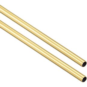 [2 Pcs] Brass Round Tube 300mm Length 1mm OD 0.2mm Wall Thickness, Metal Copper Seamless Straight Pipe Tubing for DIY Draft Hollow Decoration Frame Models Hobby