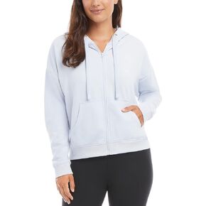 Danskin Womens Zip Front Hoodie With Ruched Back