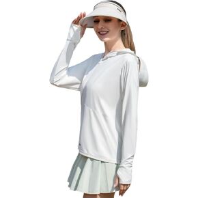 Sun Hoodie UV Protection - Comfy UPF 99+ Sun Jacket w/Long Sleeve, Zipper, Pocket for Hiking, Running, Cycling