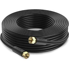Postta Coaxial Cable(30 Feet) Triple Shielded Digital RG6 Antenna Cable with F-Male Connector Pin-Black