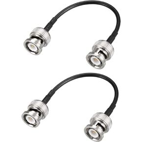 uxcell BNC Male to Male Coaxial Jumper Cable 50 ohm 6 inch RG174 for Video Signals,CCTV,DVR,Camera 2pcs