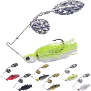 XFISHMAN-Spinner-Baits-for-Bass-Fishing-Lures-Colorado Blade Spinnerbait Set 1/4 oz & 3/8 oz 6 Colors for Bass Pike Crappie & Trout Fishing