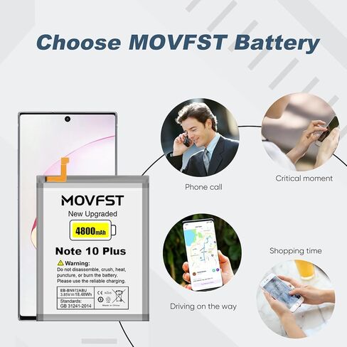 بطارية بديلة لهاتف Samsung Galaxy Note 10 Plus، بطارية عالية السعة 4800 مللي أمبير في الساعة تناسب هاتف Samsung Galaxy Note 10 Plus موديل SM-N975F SM-N975F/DS مع مجموعة أدوات الإصلاح، EB-BN972ABU in Kuwait