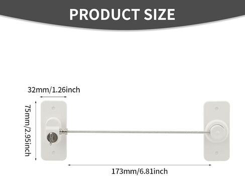 2 Pack Refrigerator Lock, with Keys, Heavy Duty Combination Fridge Lock, Child Safety Locks with Strong Adhesive and Screws, for Cabinets, Closets, Drawers, Window and More(size:2.95 x 1.26inch) in Saudi Arabia