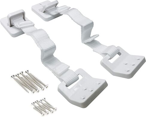 Little Chicks Anti-Tip Hinged Furniture Baby Safety Wall Anchors, Adjustable Strap & Maximum Strength Security - 2 Pack - Model CK035 in Kuwait