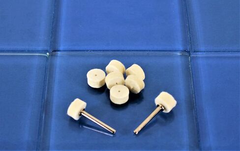 TMAX 100 pc Felt Polishing Wool Bob Burr 1/2 Inch Diameter 1/4 Inch High Wheels #414 with 2 Screw Mandrel 401 1/8 Inch Shank for Dremel Rotary Tools in Kuwait
