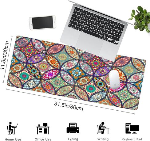 Cute Colorful Cats Large Gaming Mouse Pad for Desk,XL Big Mouse Pad Gaming Desk Mat,Mousepad Desk Pad with Non-Slip Base and Stitched Edges,Keyboard Mouse Mat for Home Office Work,31.5 x 11.8 in in Saudi Arabia