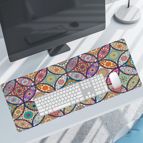 Cute Colorful Cats Large Gaming Mouse Pad for Desk,XL Big Mouse Pad Gaming Desk Mat,Mousepad Desk Pad with Non-Slip Base and Stitched Edges,Keyboard Mouse Mat for Home Office Work,31.5 x 11.8 in in Saudi Arabia