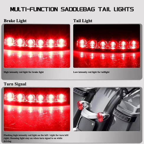 مجموعة مصابيح خلفية LED مدخنة لفرامل الدراجات النارية، إشارات انعطاف مدمجة متوافقة مع Harley Touring FLHTK Ultra Limited Road Glide Street Glide in Kuwait