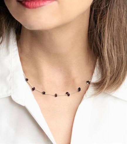 قلادة أنيقة مطلية بالذهب عيار 14 قيراط، مصنوعة يدويًا من خرز الشاطئ الكريستالي، سلسلة مجوهرات، سلسلة ذهبية قابلة للتعديل، قلادة أنيقة أنيقة، هدية مجوهرات للنساء والفتيات in Kuwait