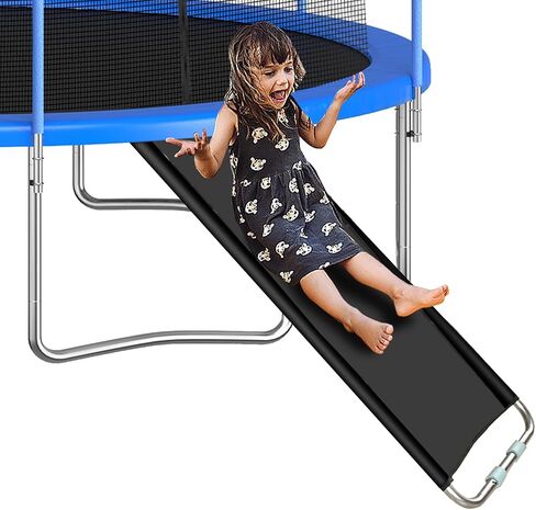 Universal Trampoline Slide, Outdoor Trampoline Slide Attachment, Heavy Duty Steel Trampoline Accessories, Clamps to Frame, Slide Ladder for Kids Climb Up&Slide Down in Saudi Arabia