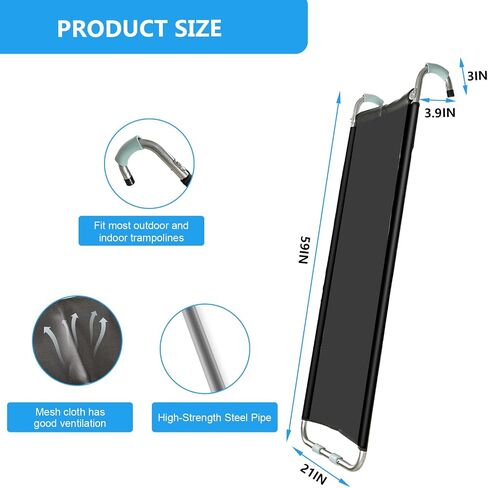Universal Trampoline Slide, Outdoor Trampoline Slide Attachment, Heavy Duty Steel Trampoline Accessories, Clamps to Frame, Slide Ladder for Kids Climb Up&Slide Down in Saudi Arabia
