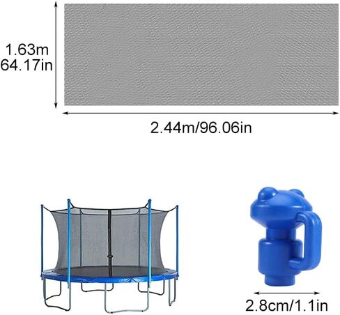 حاويات الترامبولين، شبكة أمان بديلة بطول 8 أقدام للترامبولين ذات الإطار الدائري، شبكة ترامبولين قابلة للتنفس ومقاومة للطقس مع أشرطة قابلة للتعديل (أسود) in Kuwait