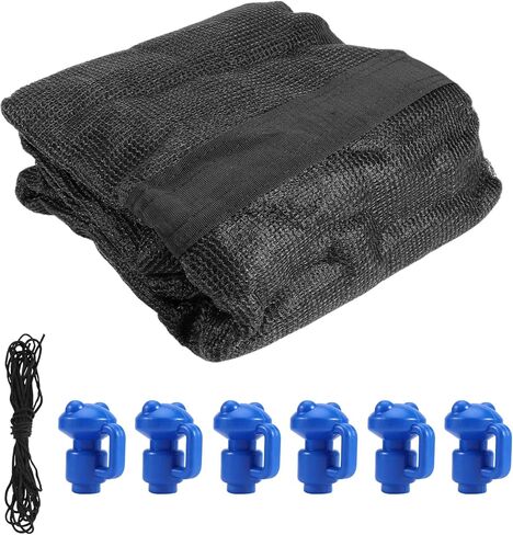 حاويات الترامبولين، شبكة أمان بديلة بطول 8 أقدام للترامبولين ذات الإطار الدائري، شبكة ترامبولين قابلة للتنفس ومقاومة للطقس مع أشرطة قابلة للتعديل (أسود) in Kuwait