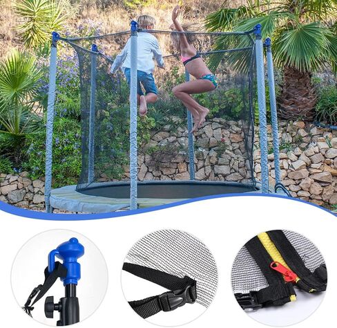 حاويات الترامبولين، شبكة أمان بديلة بطول 8 أقدام للترامبولين ذات الإطار الدائري، شبكة ترامبولين قابلة للتنفس ومقاومة للطقس مع أشرطة قابلة للتعديل (أسود) in Kuwait