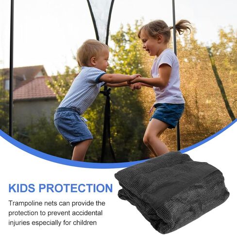 حاويات الترامبولين، شبكة أمان بديلة بطول 8 أقدام للترامبولين ذات الإطار الدائري، شبكة ترامبولين قابلة للتنفس ومقاومة للطقس مع أشرطة قابلة للتعديل (أسود) in Kuwait