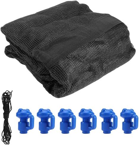 حاويات الترامبولين، شبكة أمان بديلة بطول 8 أقدام للترامبولين ذات الإطار الدائري، شبكة ترامبولين قابلة للتنفس ومقاومة للطقس مع أشرطة قابلة للتعديل (أسود) in Kuwait