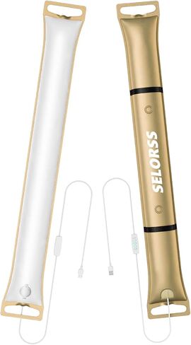 SELORSS محمول قابل للنفخ قابل للطي للتخييم في الهواء الطلق، IP66 مقاوم للماء مع قابس USB للتخييم والمشي لمسافات طويلة والسفر والبيئات الخارجية الأخرى (كاكي) in Kuwait
