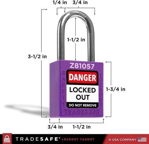 مجموعات قفل Tagout من TRADESAFE، 10 أقفال أمان ذات مفاتيح حمراء على حد سواء، مفتاحين لكل قفل، أقفال Loto متوافقة مع OSHA، لمحطات قفل العلامات - درجة ممتازة in Saudi Arabia