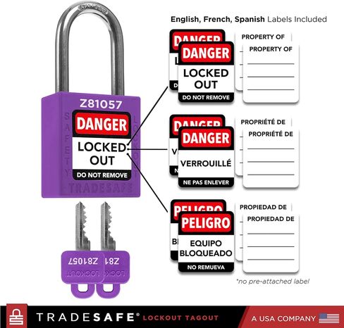 مجموعات قفل Tagout من TRADESAFE، 10 أقفال أمان ذات مفاتيح حمراء على حد سواء، مفتاحين لكل قفل، أقفال Loto متوافقة مع OSHA، لمحطات قفل العلامات - درجة ممتازة in Saudi Arabia