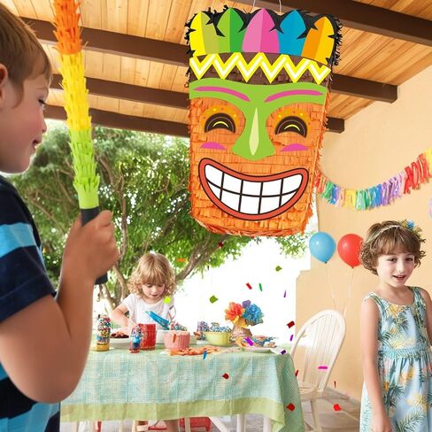 WERNNSAI Tiki Piñata -Tropical Hawaii Piñata with Blindfold and Bat for Girls Boys Kids Piñata Hawaiian Luau Themed Party Decorations for Summer Birthday Party Supplies Carnivals Festivals Celebration in Saudi Arabia