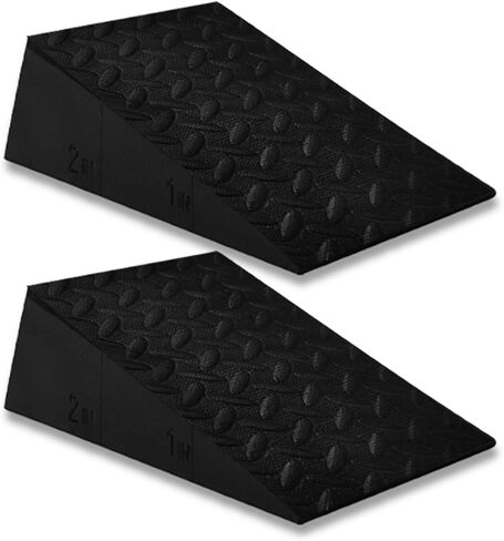 Squat Wedge Block for Heel Elevated Squat 2 Pcs Set, Improve Mobility Balance and Strength Performance Weightlifting Calf Stretcher Slant Board for Squat in Kuwait