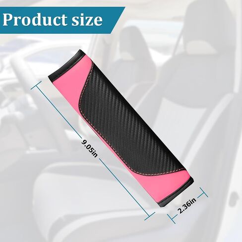 BESULEN Car Seat Belt Cover, 2 Pack Carbon Fiber Leather Seatbelt Shoulder Pad, Auto Safety Seat Belt Cushion Protector Compatible with All Cars and Backpack Strap (Beige) in Saudi Arabia