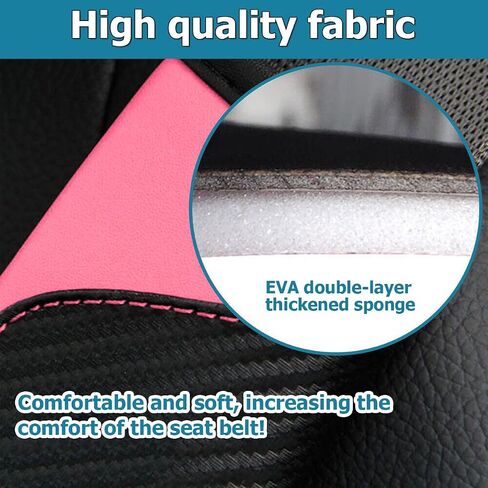 BESULEN Car Seat Belt Cover, 2 Pack Carbon Fiber Leather Seatbelt Shoulder Pad, Auto Safety Seat Belt Cushion Protector Compatible with All Cars and Backpack Strap (Beige) in Saudi Arabia