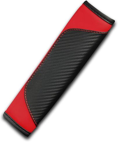 2PCS Car Seat Belt Cover,Seat Belt Pads Leather Seat Belt Covers,Carbon Fiber Safety Seatbelt Shoulder Strap Covers,Soft Car Seat Belt Strap Cushion Protect Your (Black1) in Saudi Arabia