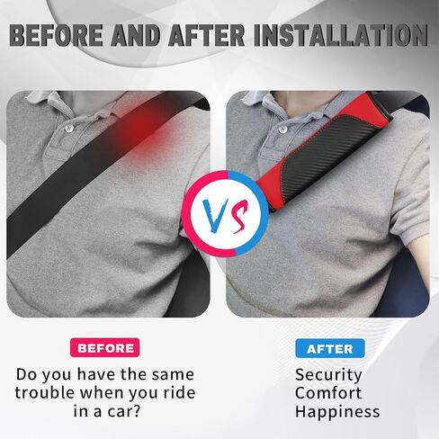 2PCS Car Seat Belt Cover,Seat Belt Pads Leather Seat Belt Covers,Carbon Fiber Safety Seatbelt Shoulder Strap Covers,Soft Car Seat Belt Strap Cushion Protect Your (Black1) in Saudi Arabia