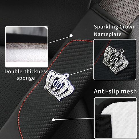 2PCS Car Seat Belt Cover,Seat Belt Pads Leather Seat Belt Covers,Carbon Fiber Safety Seatbelt Shoulder Strap Covers,Soft Car Seat Belt Strap Cushion Protect Your (Black1) in Saudi Arabia