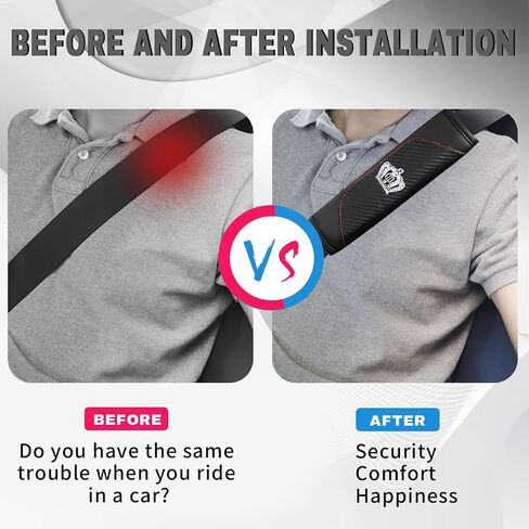 2PCS Car Seat Belt Cover,Seat Belt Pads Leather Seat Belt Covers,Carbon Fiber Safety Seatbelt Shoulder Strap Covers,Soft Car Seat Belt Strap Cushion Protect Your (Black1) in Saudi Arabia