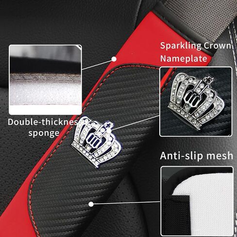 2PCS Car Seat Belt Cover,Seat Belt Pads Leather Seat Belt Covers,Carbon Fiber Safety Seatbelt Shoulder Strap Covers,Soft Car Seat Belt Strap Cushion Protect Your (Black1) in Saudi Arabia