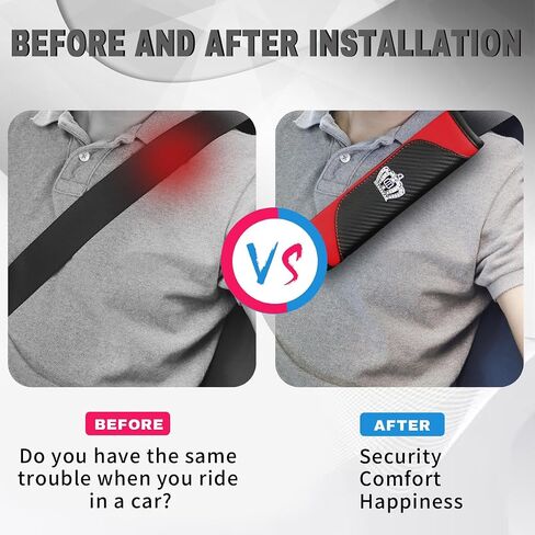 2PCS Car Seat Belt Cover,Seat Belt Pads Leather Seat Belt Covers,Carbon Fiber Safety Seatbelt Shoulder Strap Covers,Soft Car Seat Belt Strap Cushion Protect Your (Black1) in Saudi Arabia